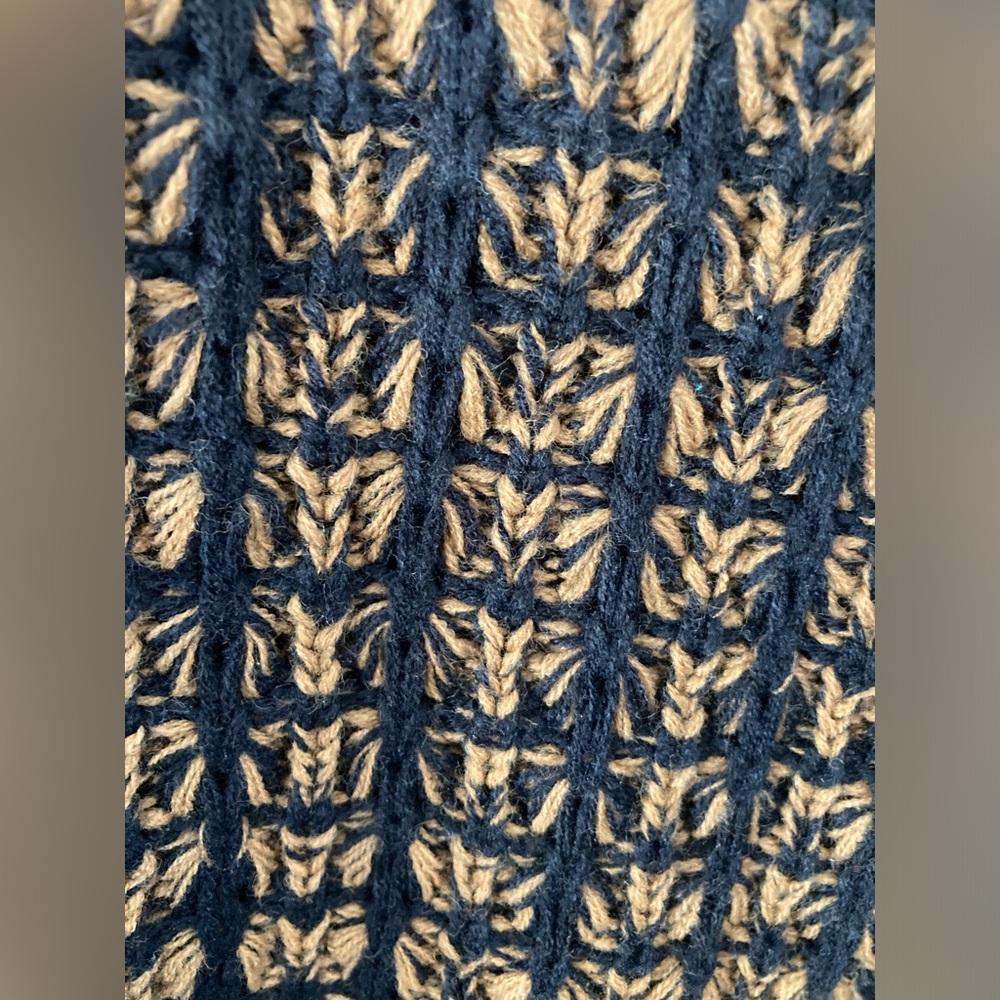 Vintage Anchor Blue Men Size Large Crewneck Sweater Textured 3D Knit 80's Retro - Picture 10 of 11